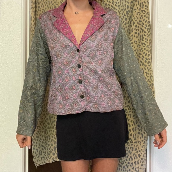 100% Silk Vintage Embroidered Blazer - Picture 1 of 3